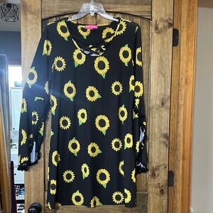 Simply Southern Black Dress with Sunflower Design